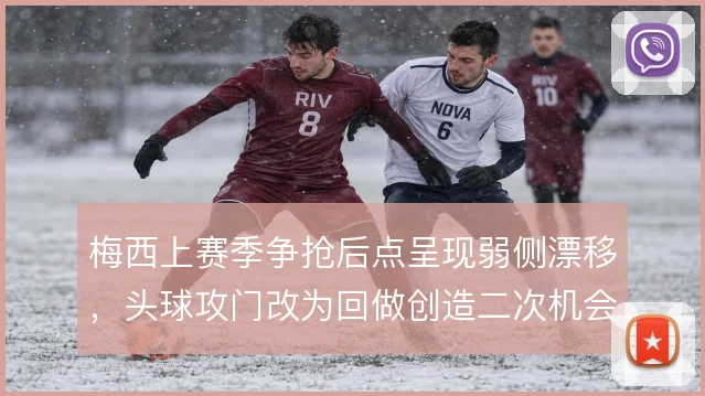 梅西上赛季争抢后点呈现弱侧漂移，头球攻门改为回做创造二次机会